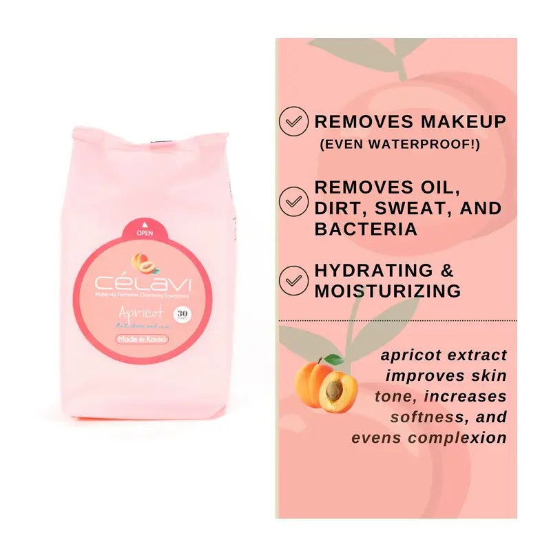 Apricot make-up remover cleansing wipes