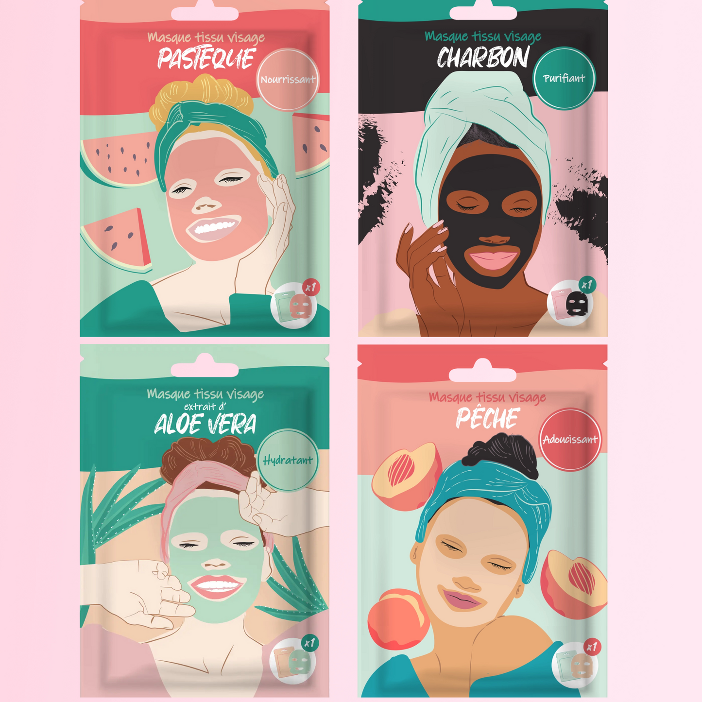 Set of 4 Face Masks