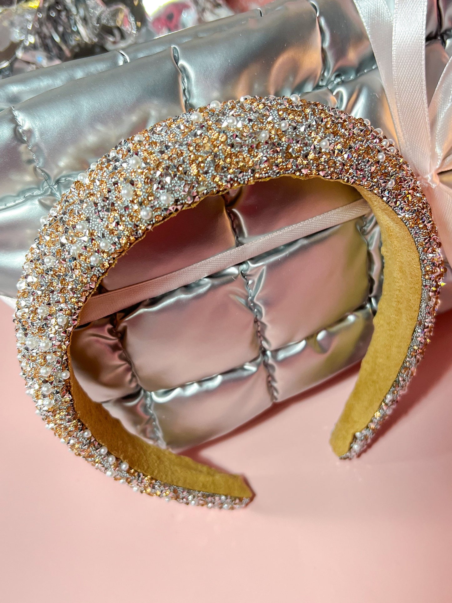 Rhinestone and pearl hair band