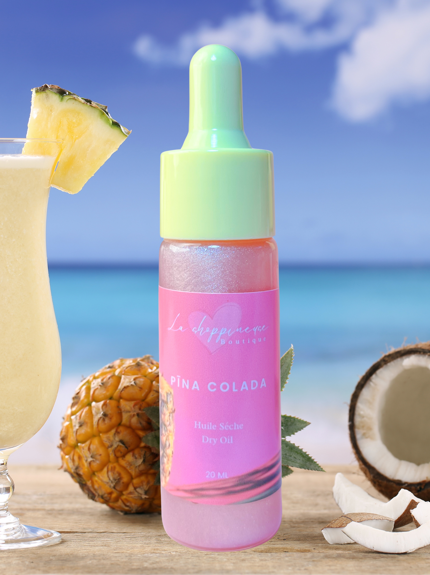 Huile sèche Piña Colada - Faite à la main et 100% naturelle