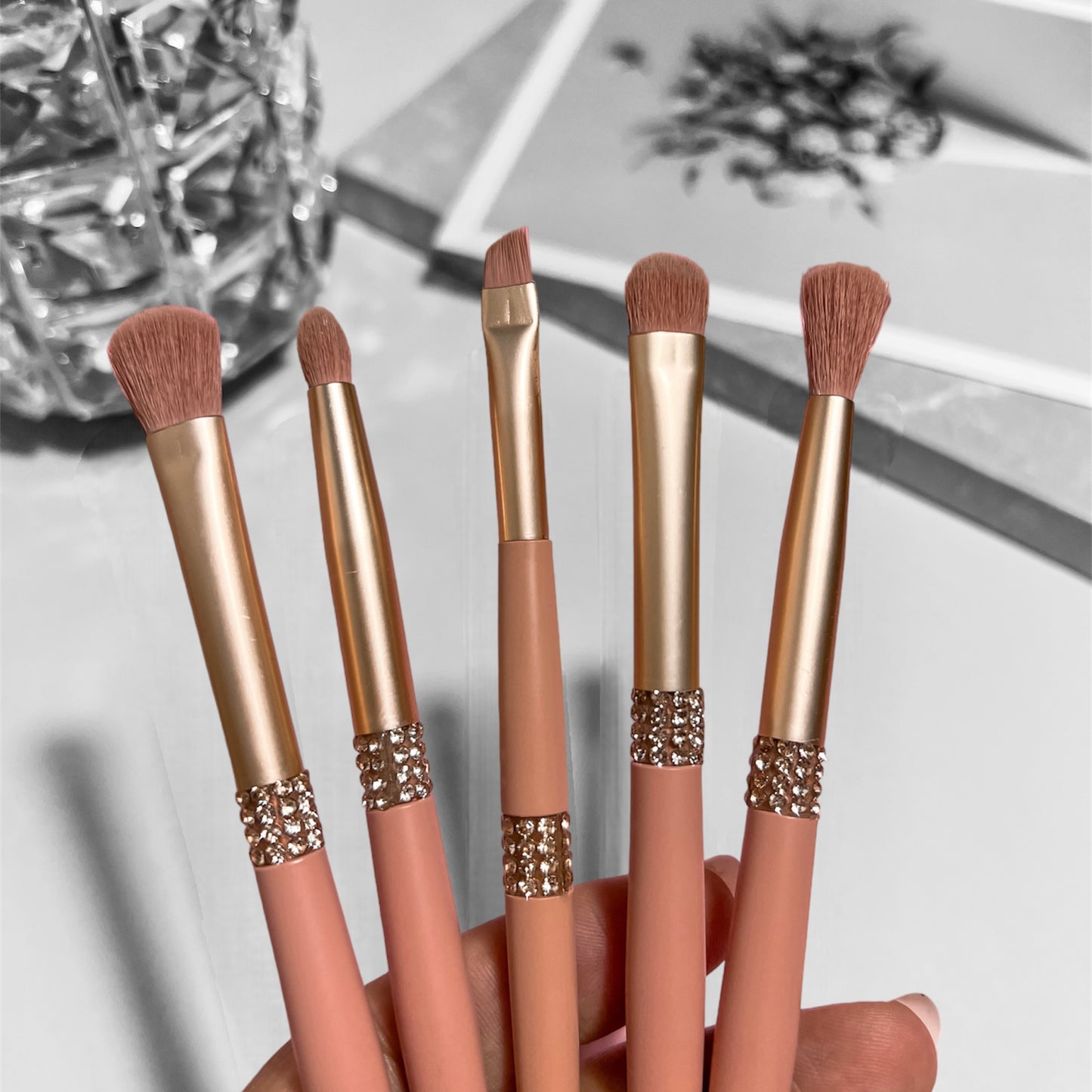 Rose Gold makeup brushes 1, 2 or 5 pcs set