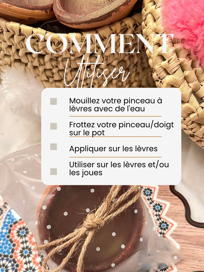 100% natural Moroccan lip stain- made in the city of Fez.