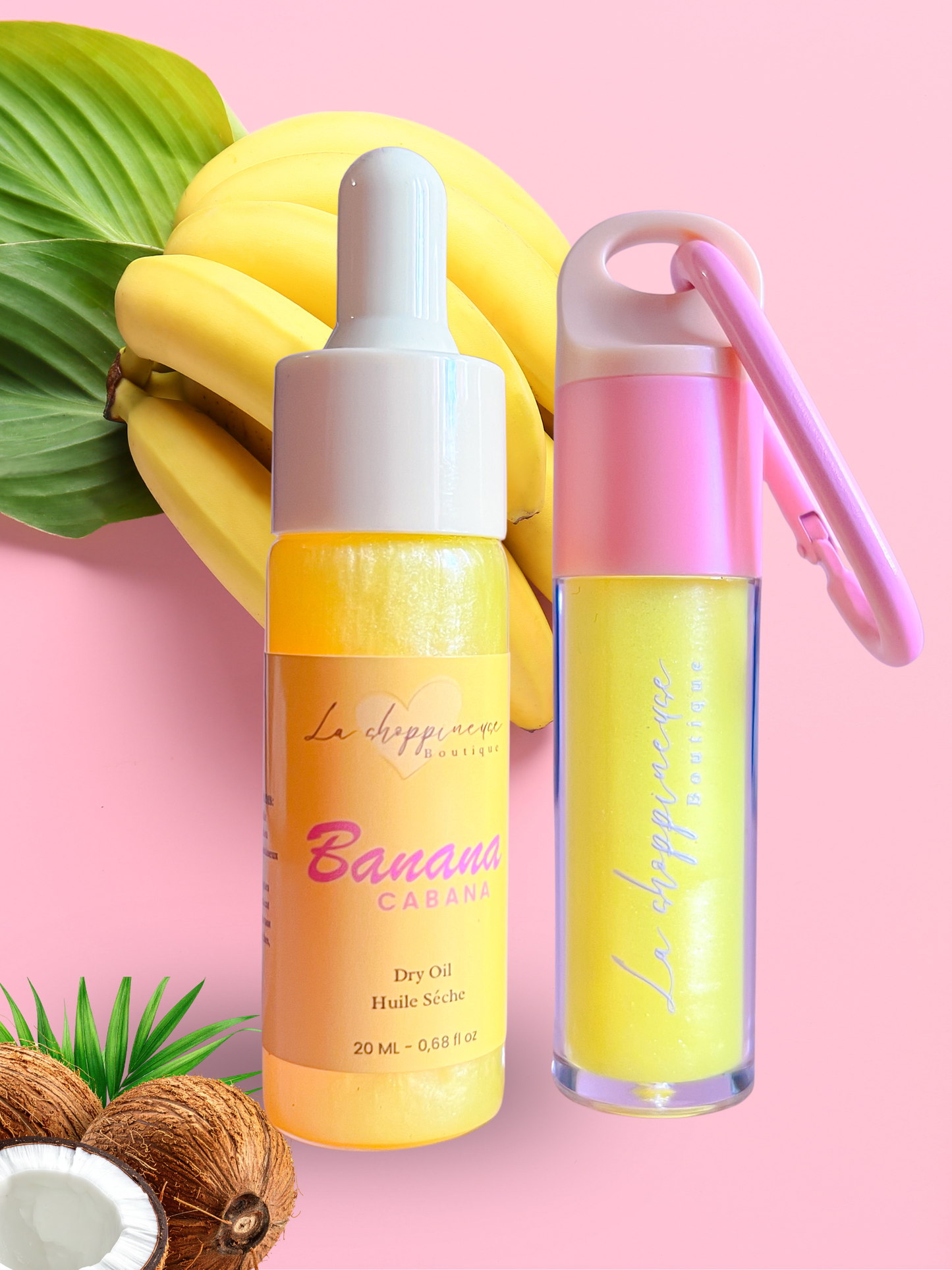 Duo huile sèche et huile à lèvres Banana Cabana