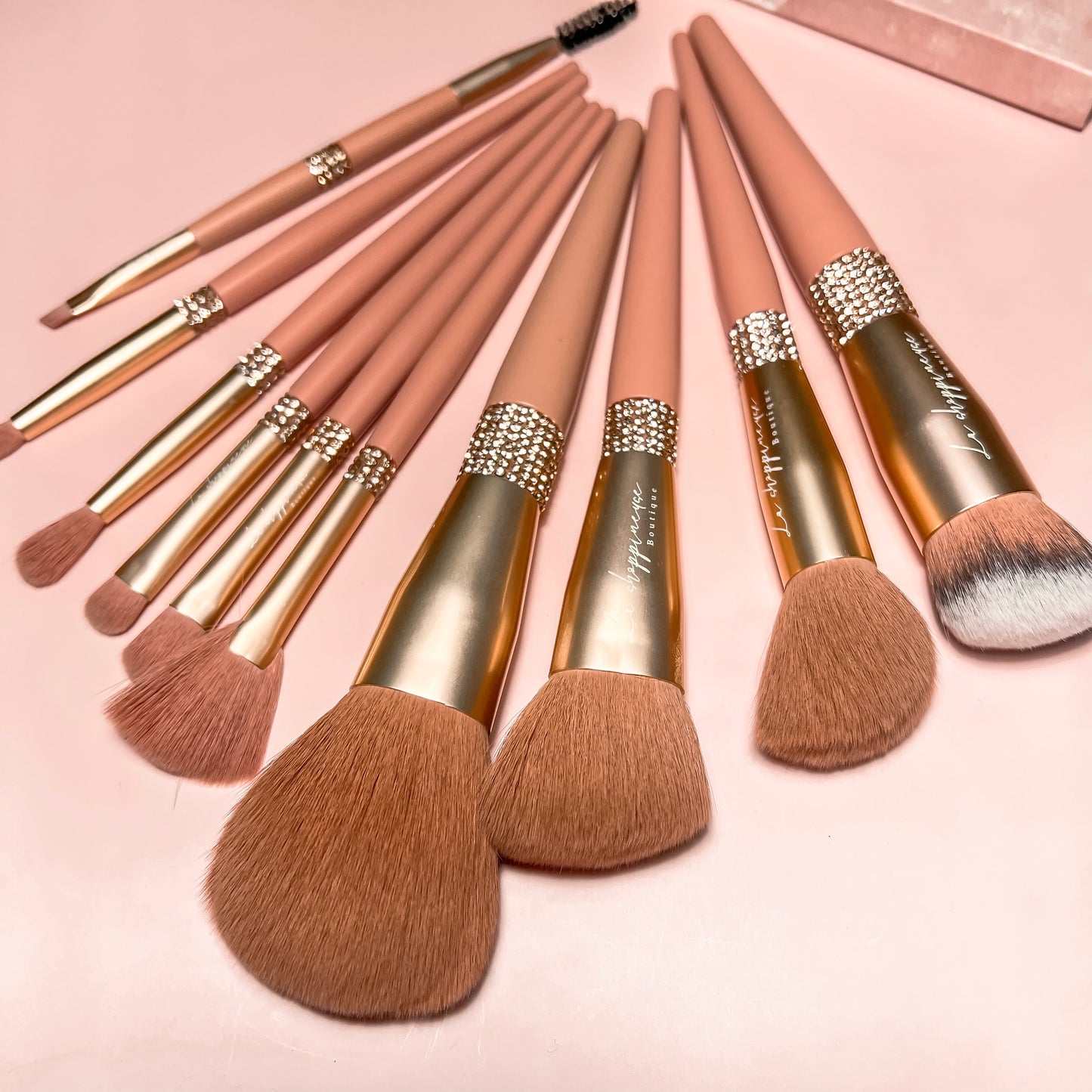 10 pcs Rose Gold premium makeup brush set