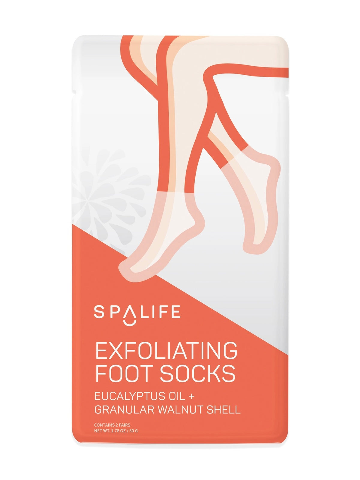 Chaussettes exfoliantes pour les pieds – Eucalyptus & coquille de noix