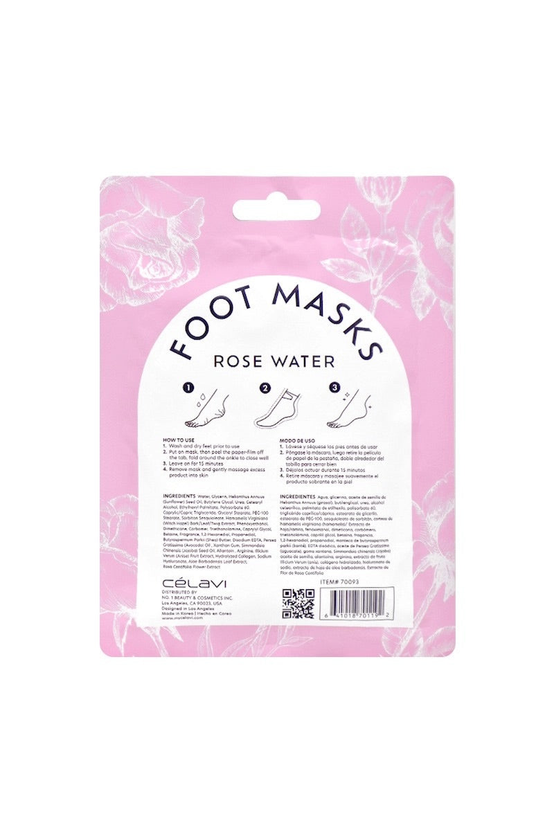 Masque pour les pieds à l'eau de rose