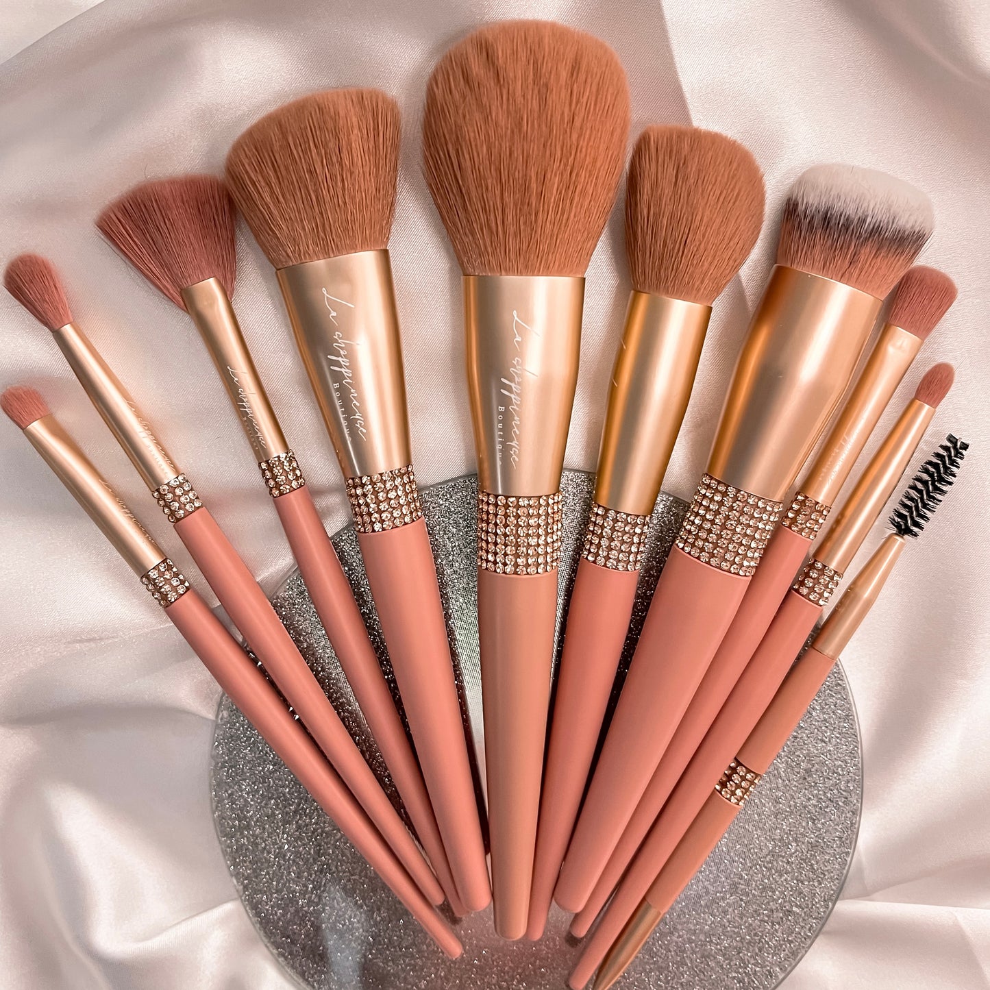 10 pcs Rose Gold premium makeup brush set