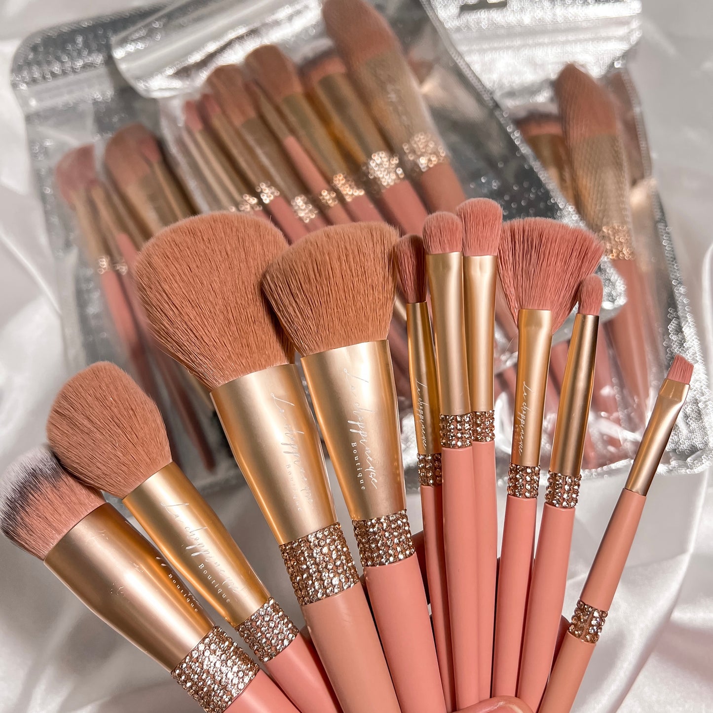 10 pcs Rose Gold premium makeup brush set