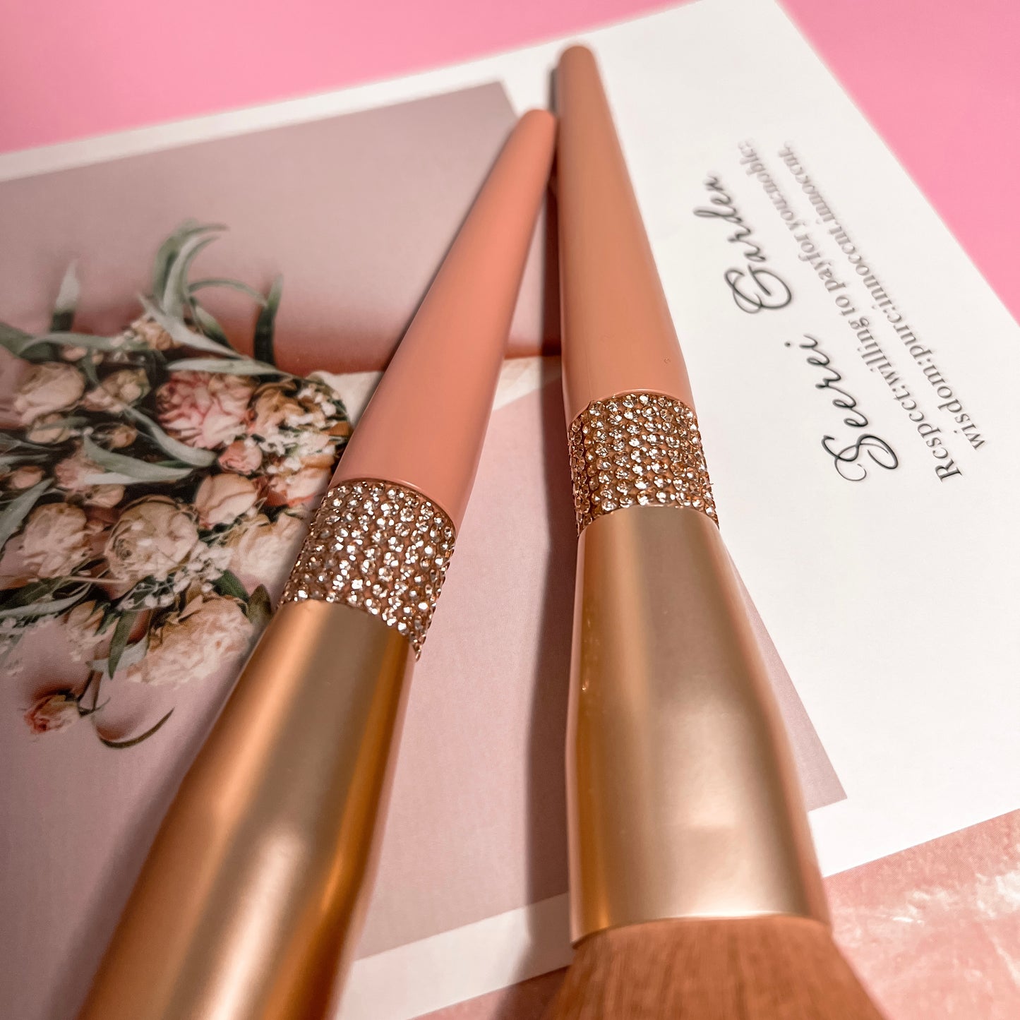 10 pcs Rose Gold premium makeup brush set