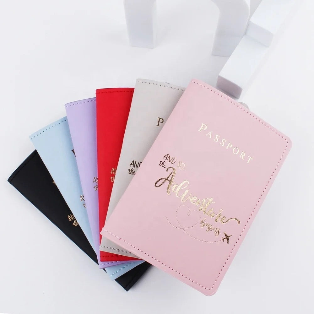 Protège Passeport Cuir PU 2 Pièces - Étui Passeport Voyage Homme Femme Avec Compartiments Multiples
